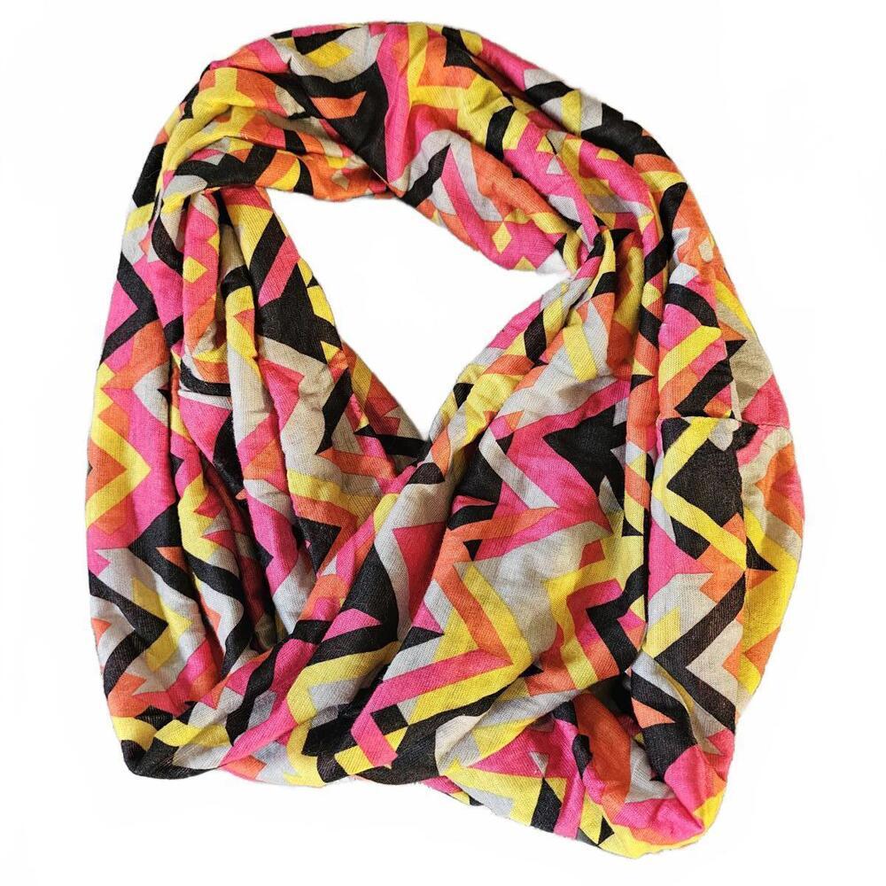 Colorful Geometric Pattern Infinity Scarf - Picture 1 of 1